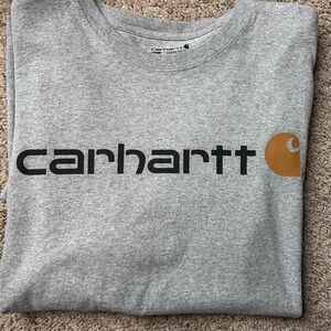 Carhartt Heather Gray Crewneck with Black Logo Print